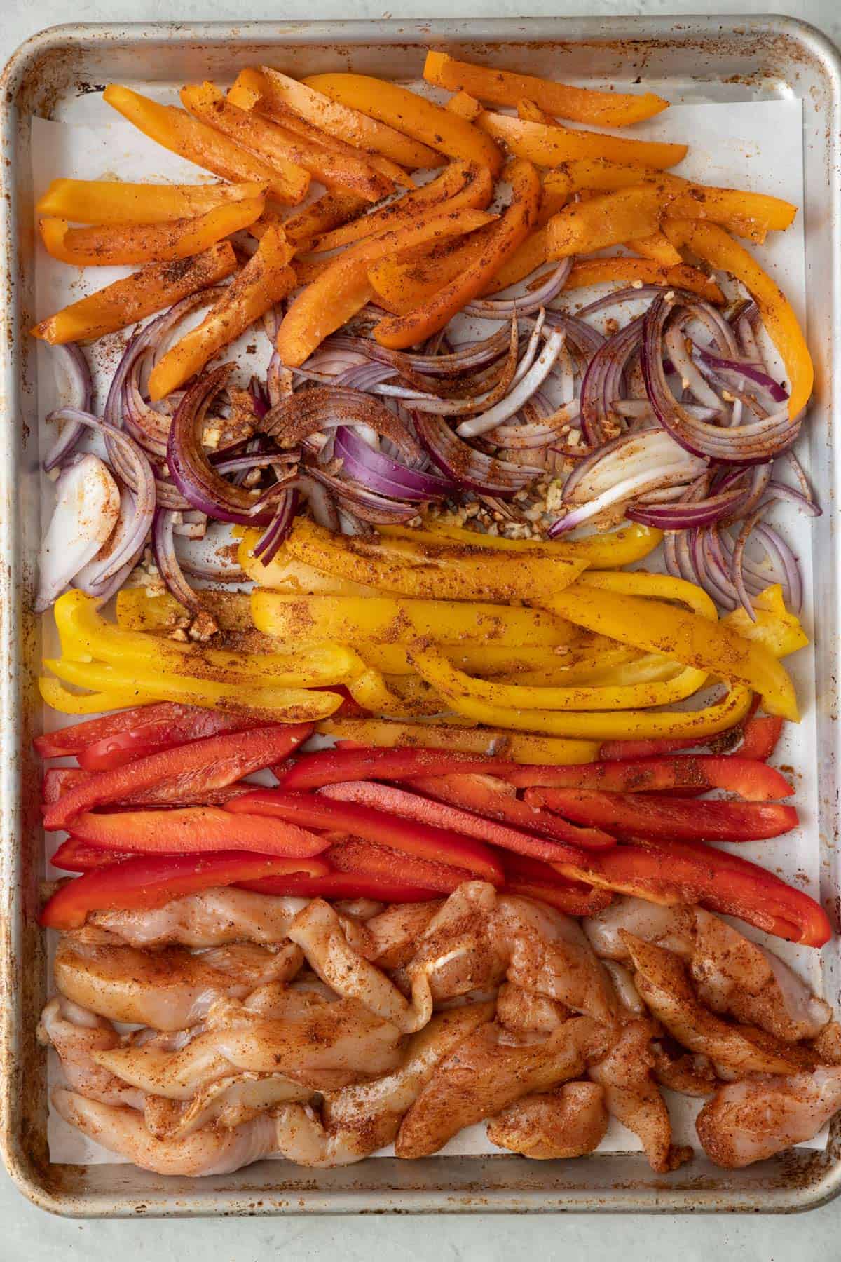 Chicken after tossing with seasoning, before cooking.