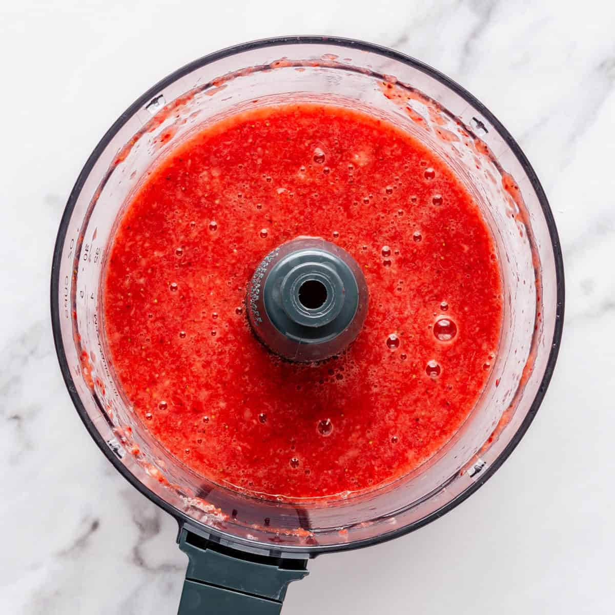 After blending fruit into a puree.
