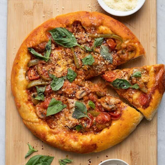 Upside down pizza recipe.