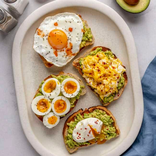 Avocado toast with egg recipe.