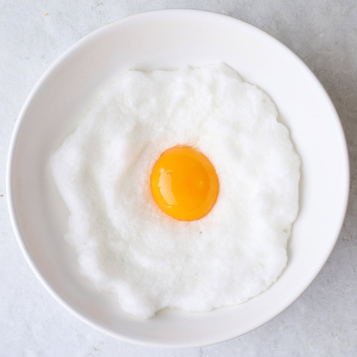 After microwaving for 25 seconds with yolk added to center.