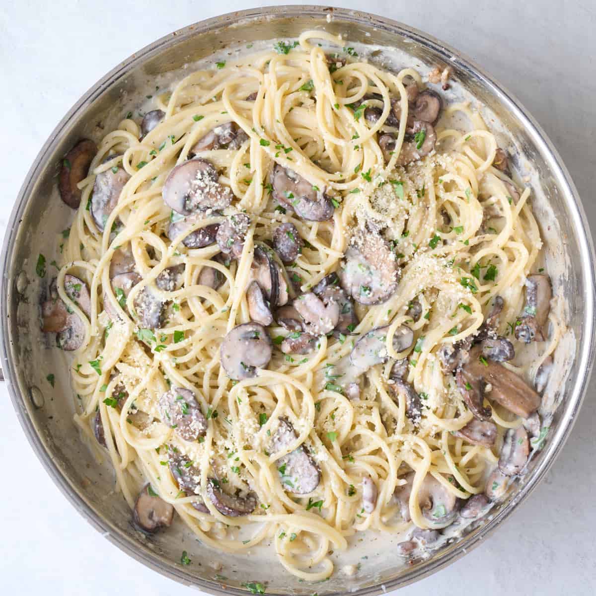 After tossing with parmesan added.
