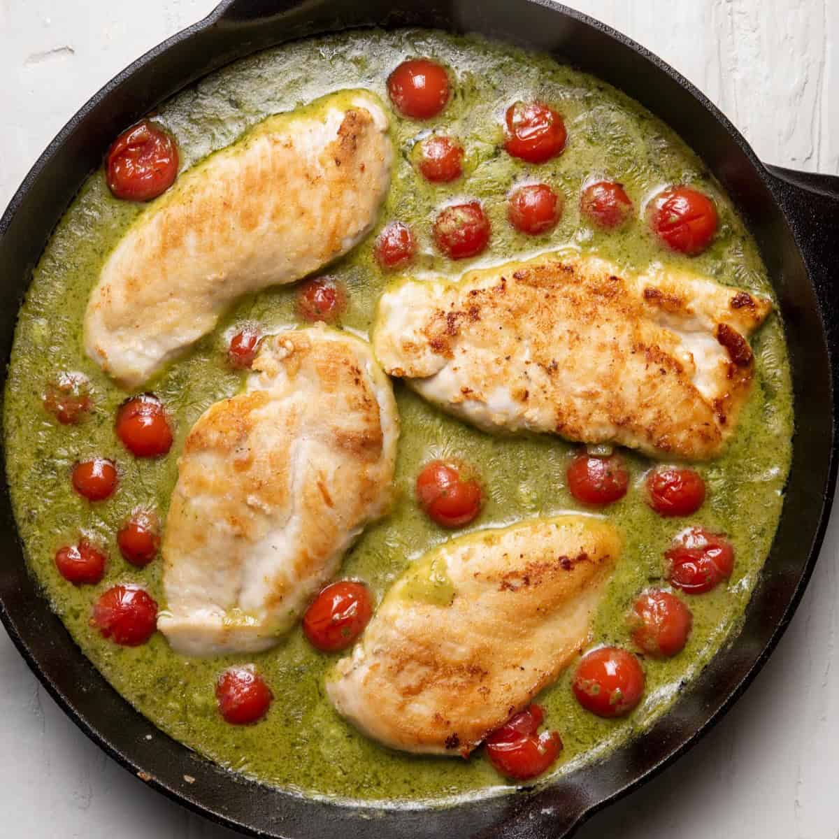 After cooking sauce with chicken added back.