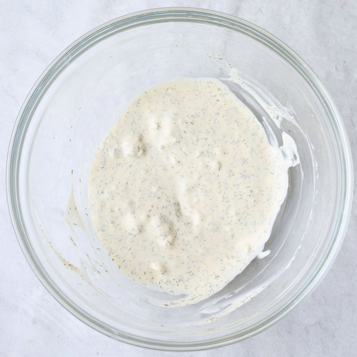 After whisking dressing together.