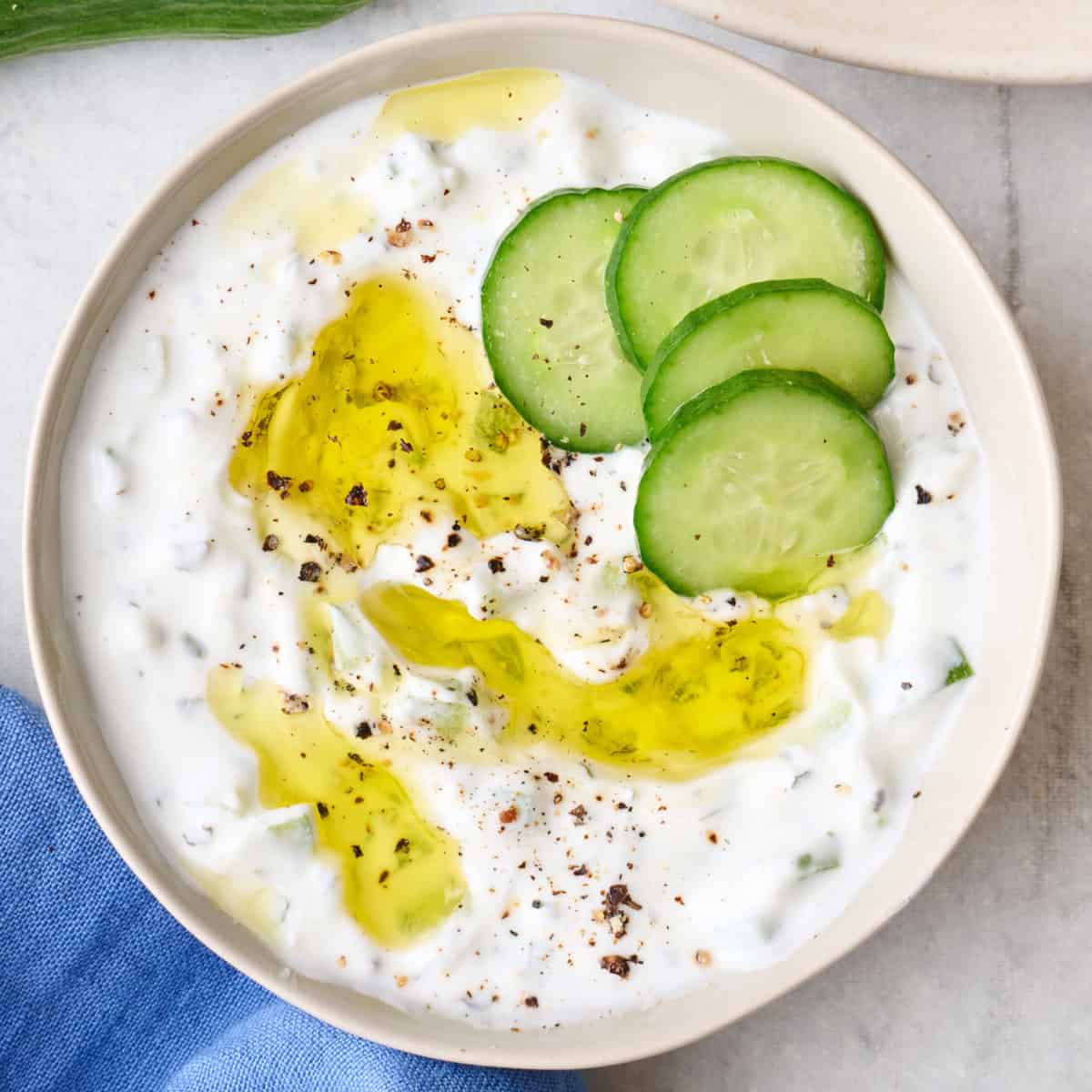 Cucumber yogurt sauce recipe.