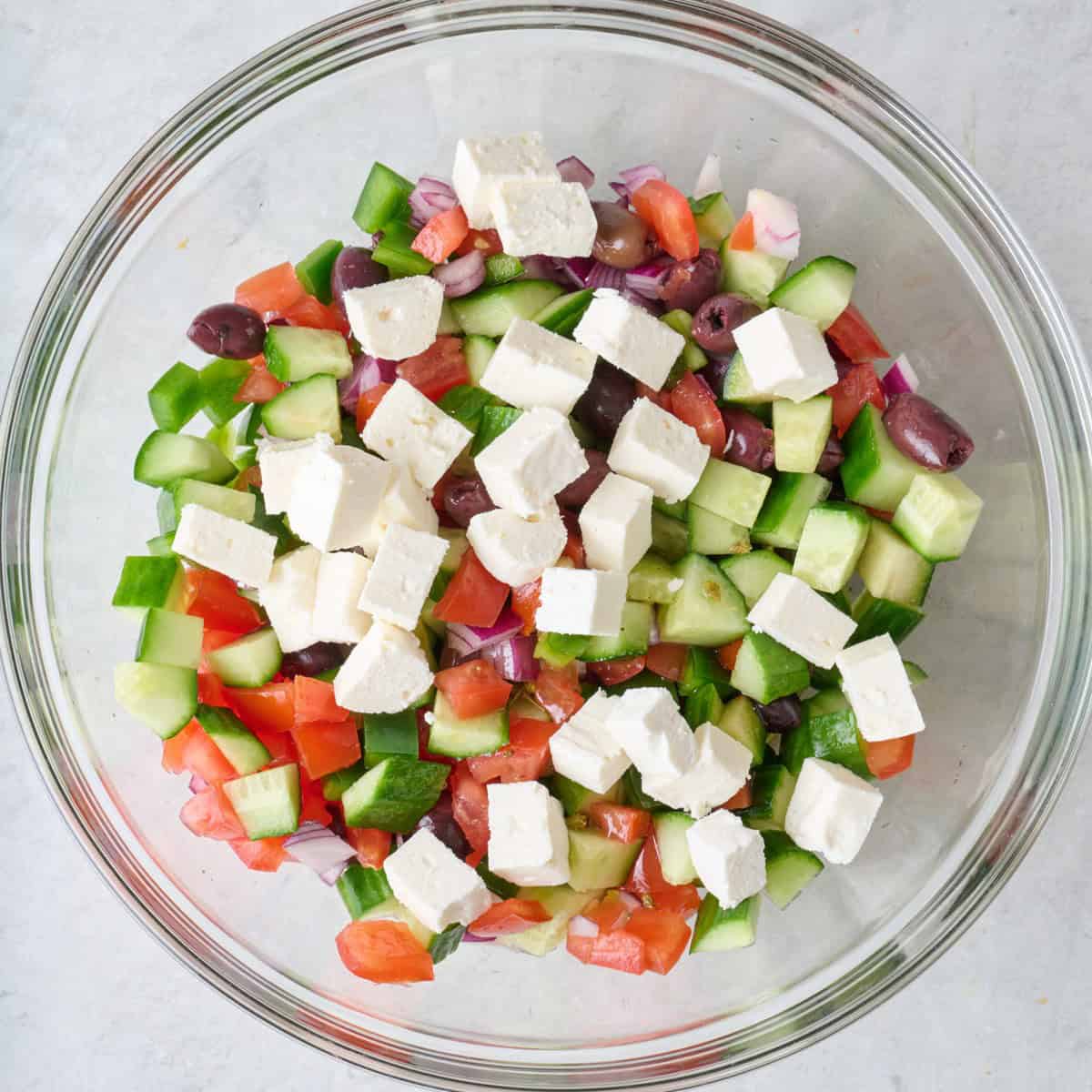 Salad recipe after feta added.