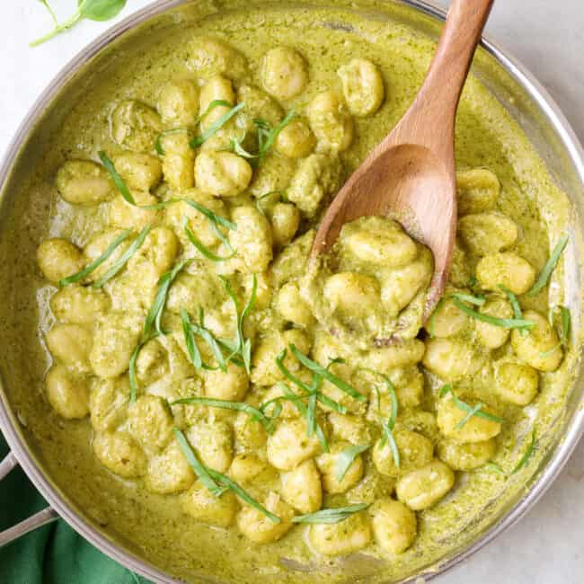 Pesto gnocchi recipe.