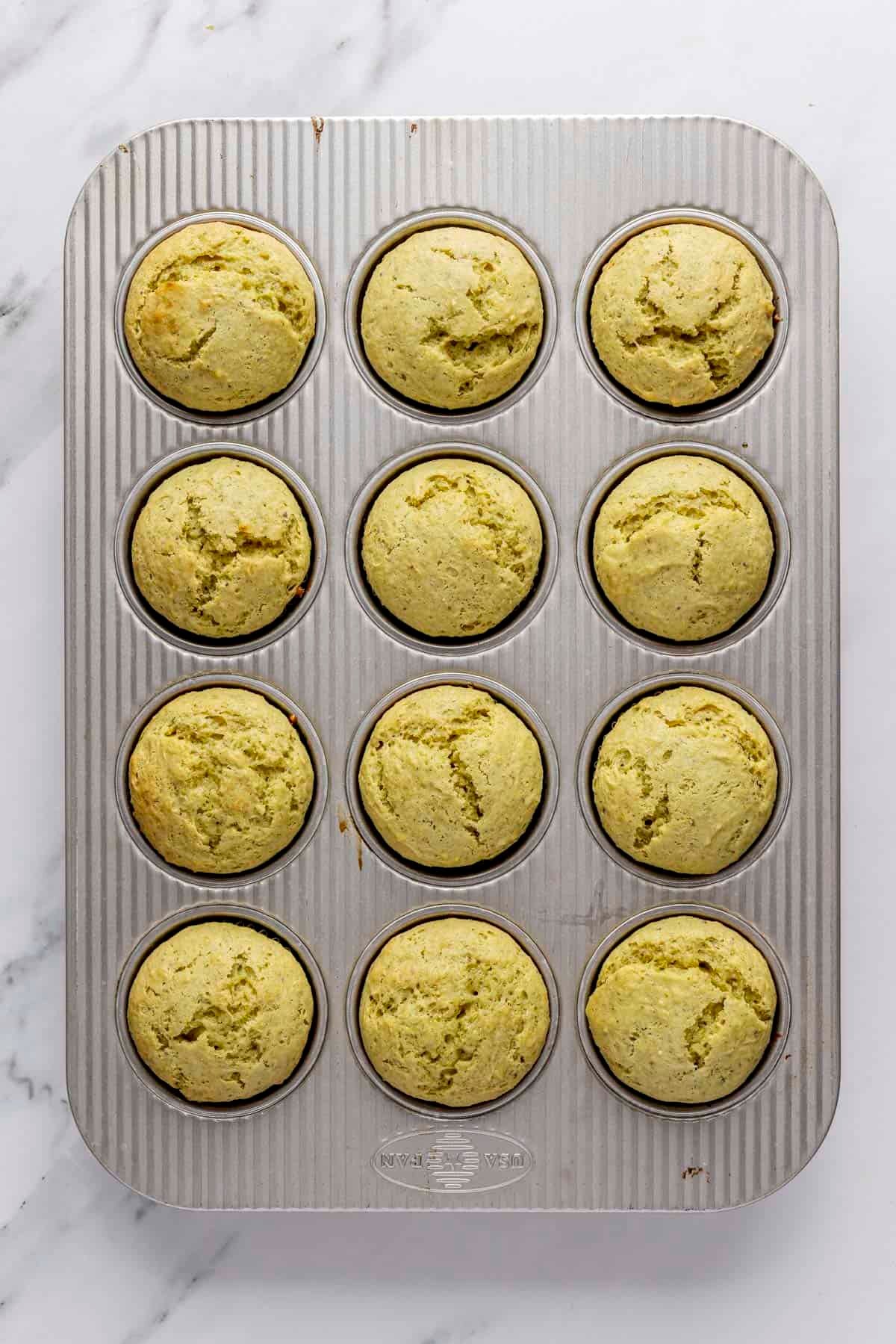Muffins after baking.