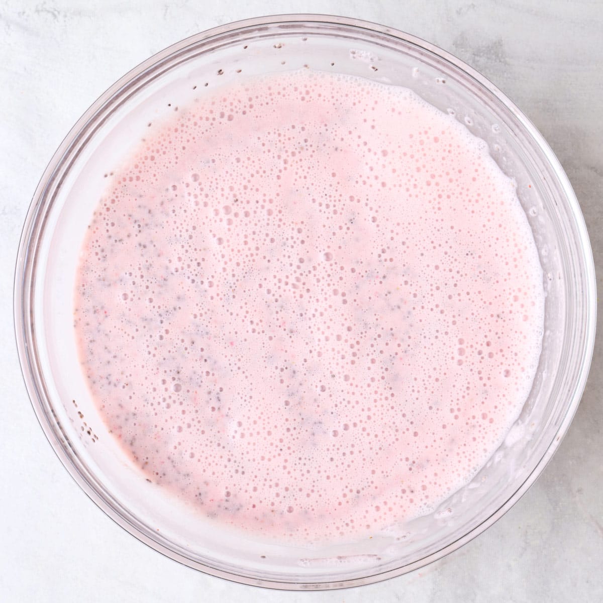 After mixing in chia seeds.