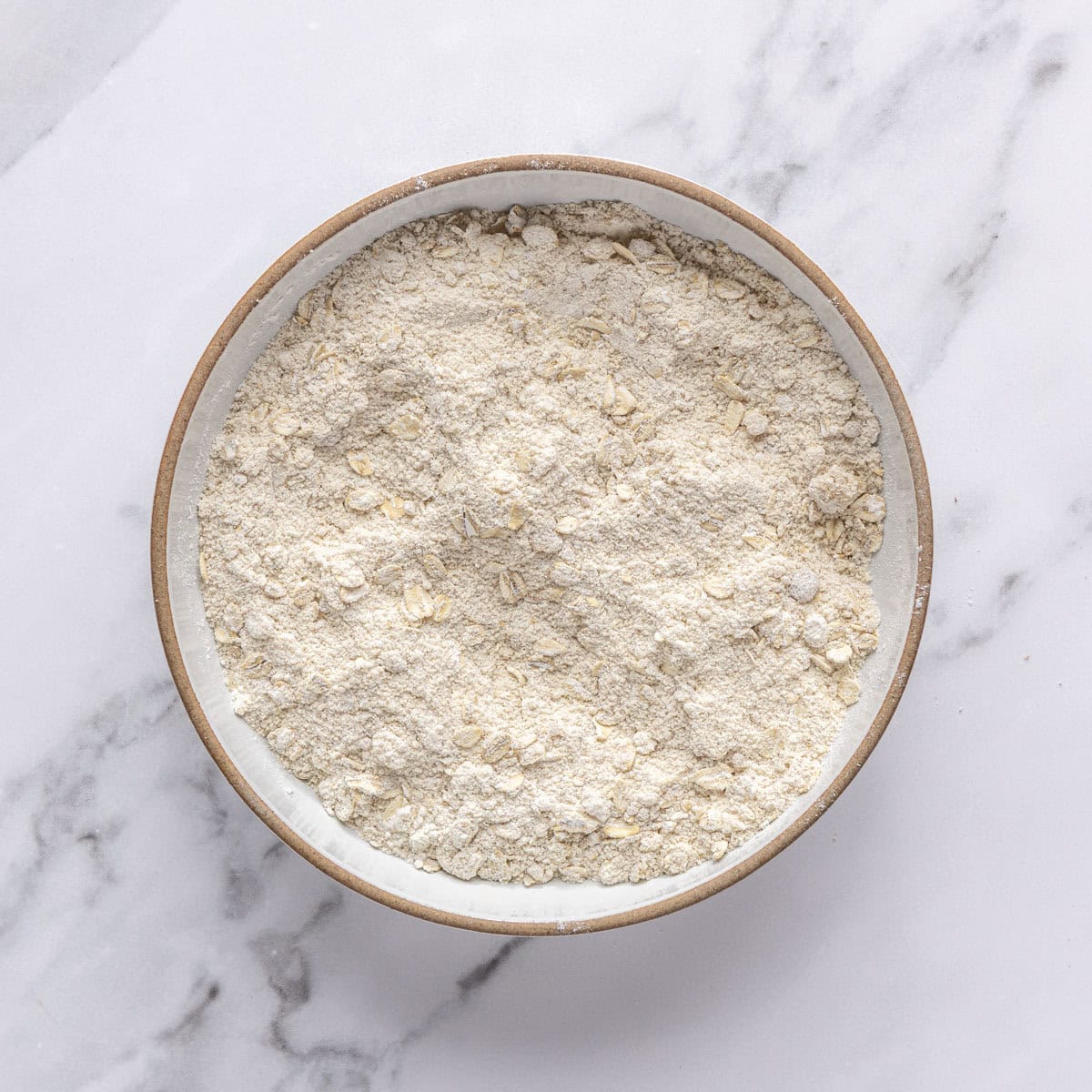 After tossing dry topping ingredients together.