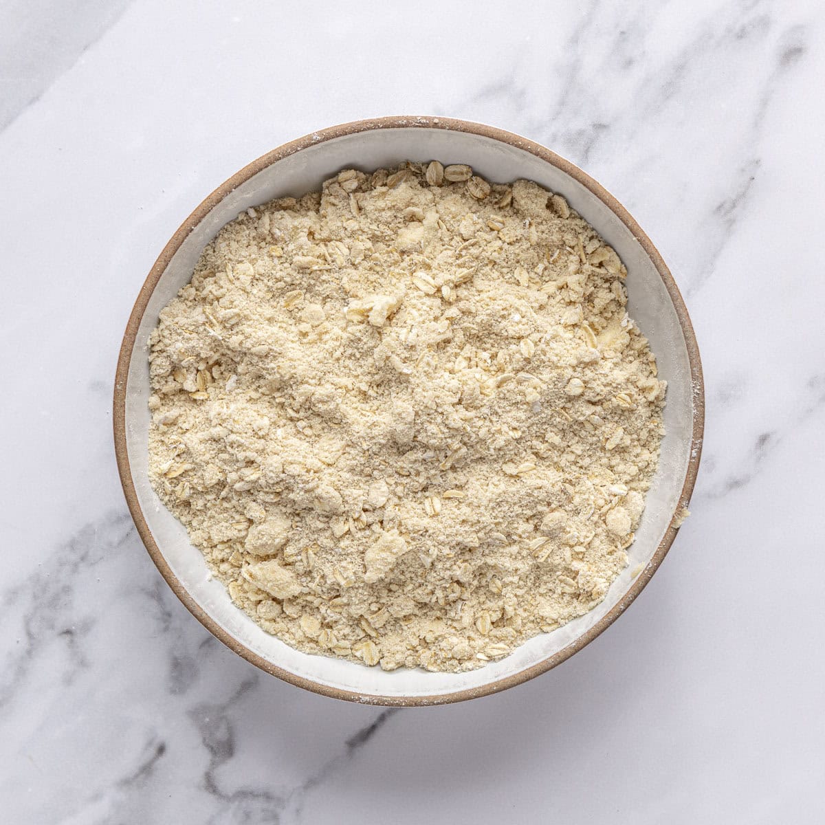 After mixing into coarse crumbs.