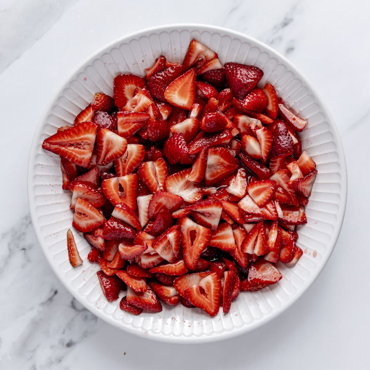 Strawberries after macerated.