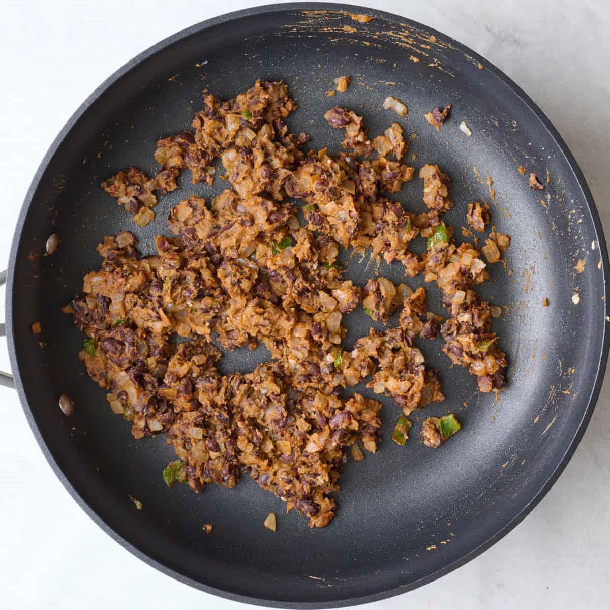 Mixture after heated in skillet.