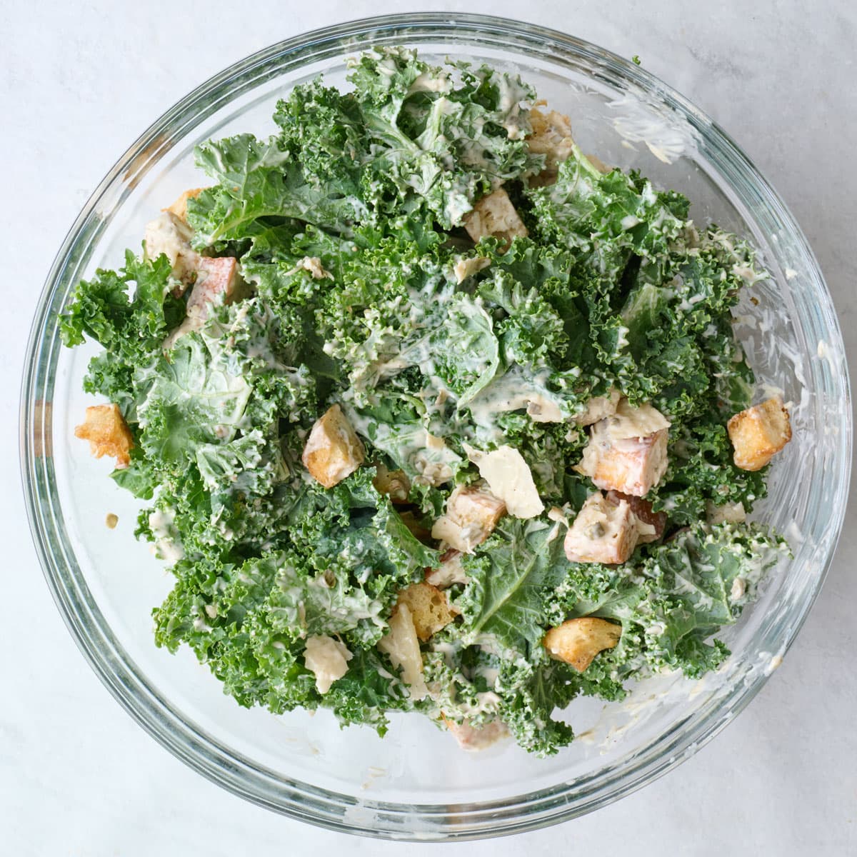 Salad after tossing together.
