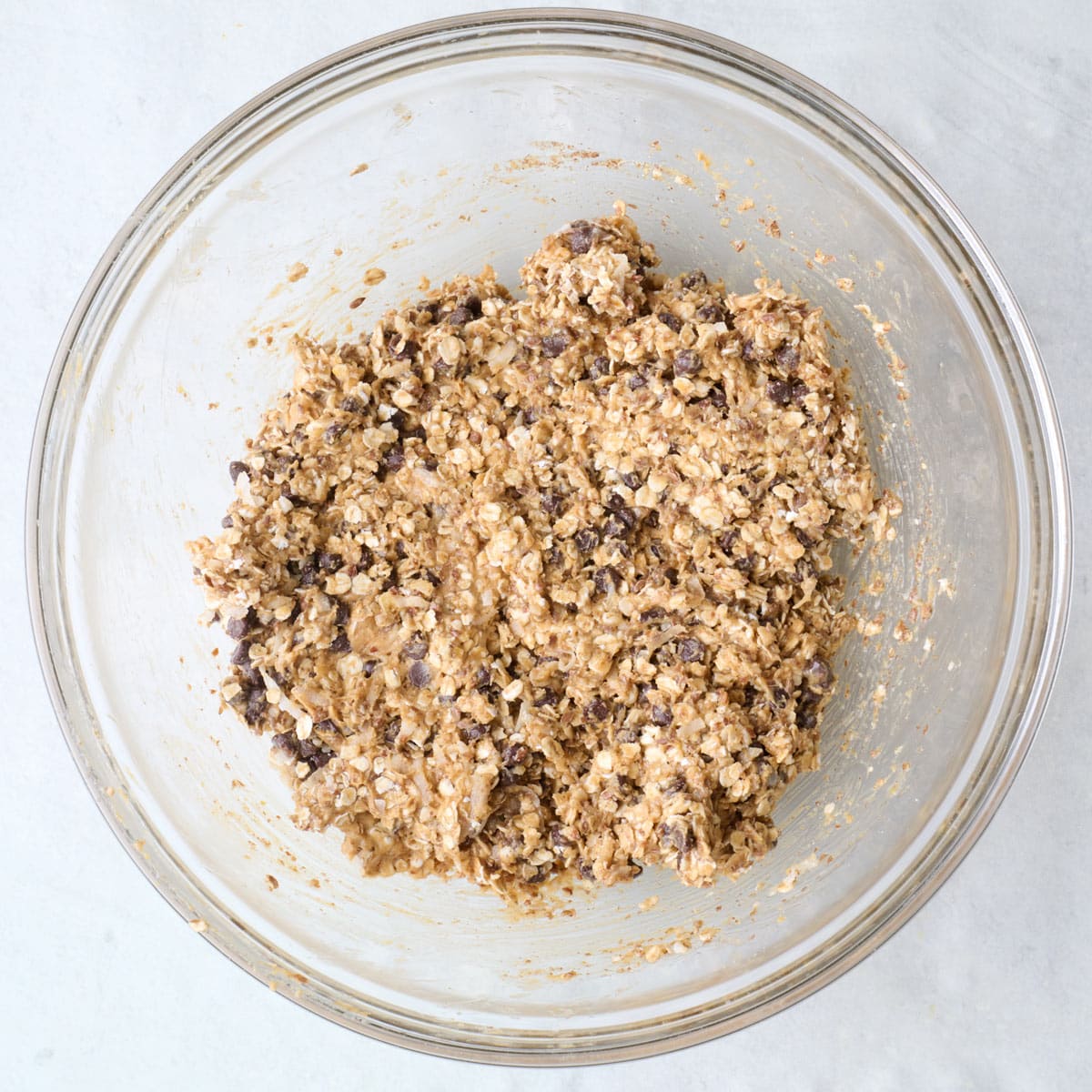 After combining oat mixture in a bowl.