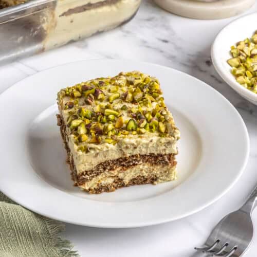 Easy no bake pistachio tiramisu recipe.