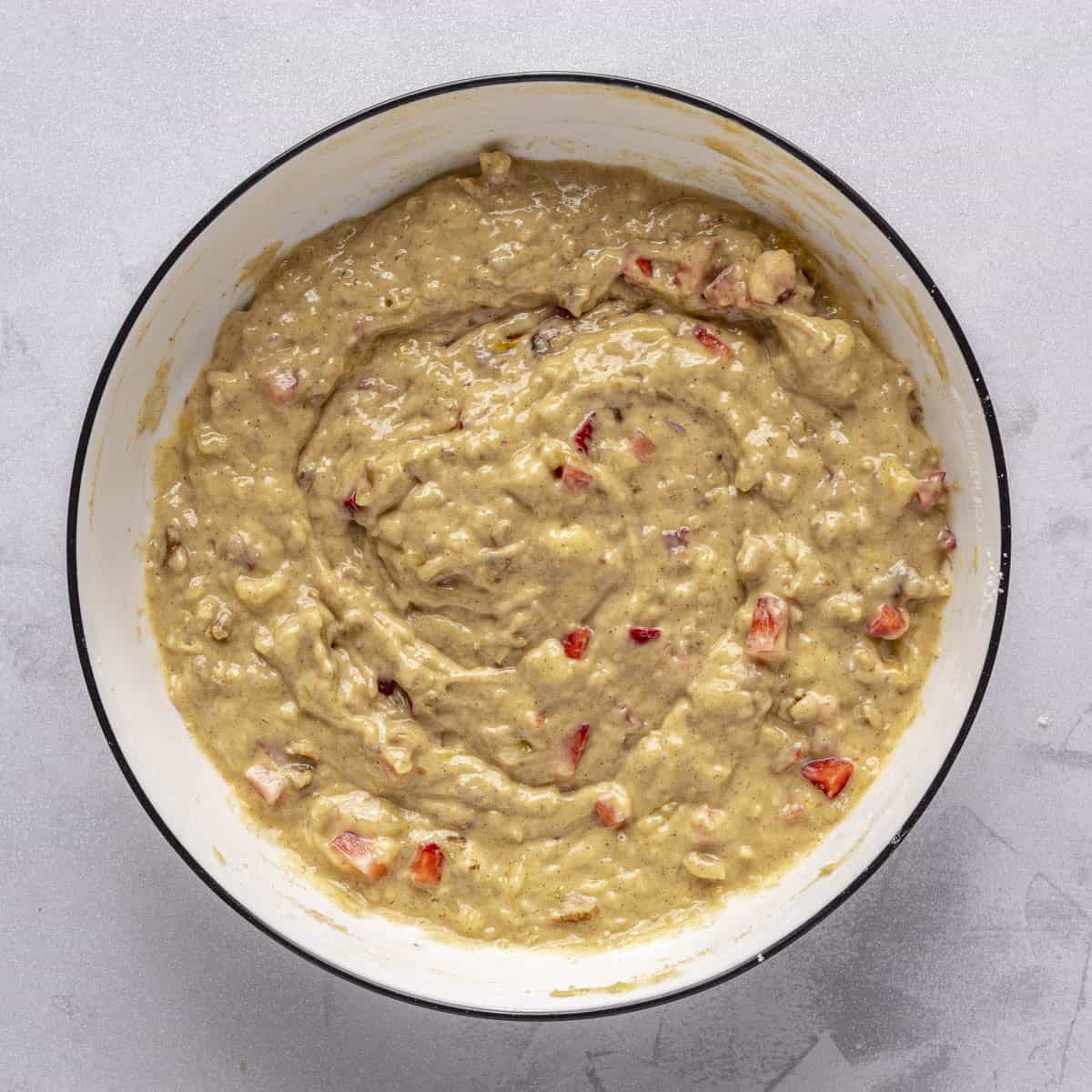 Bread batter after combined.