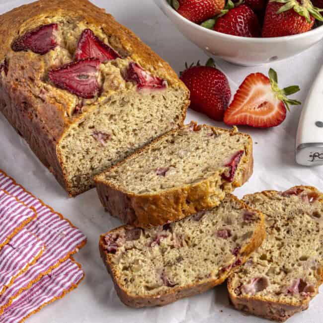 Strawberry banana bread recipe.