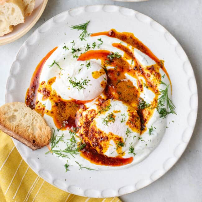 Turkish eggs recipe.