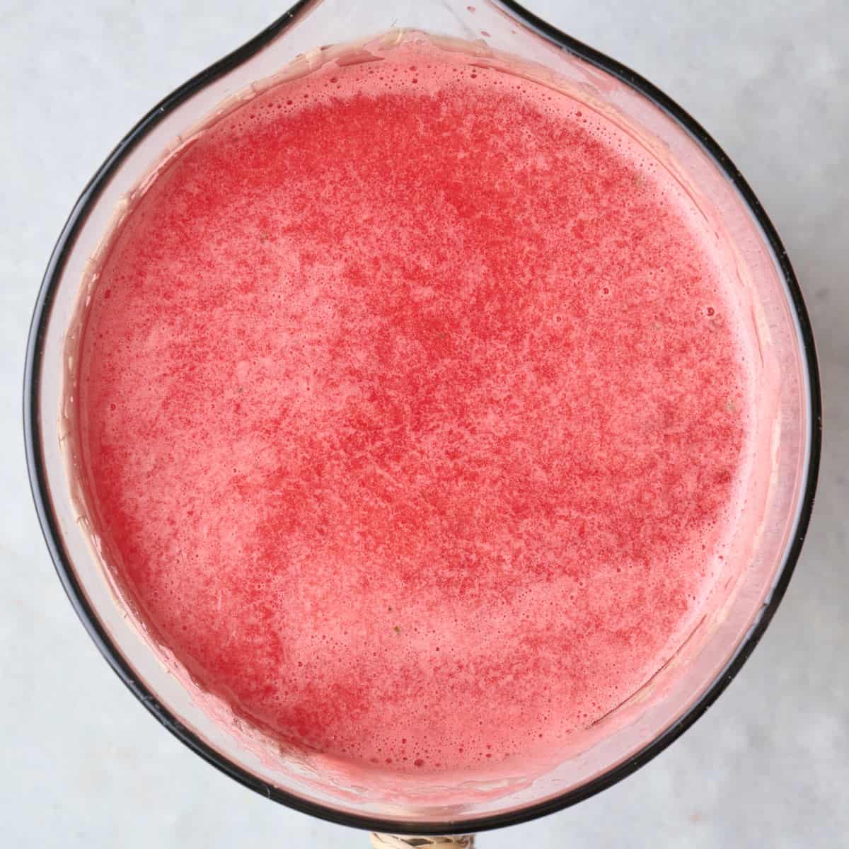 Juice after straining in pitcher.