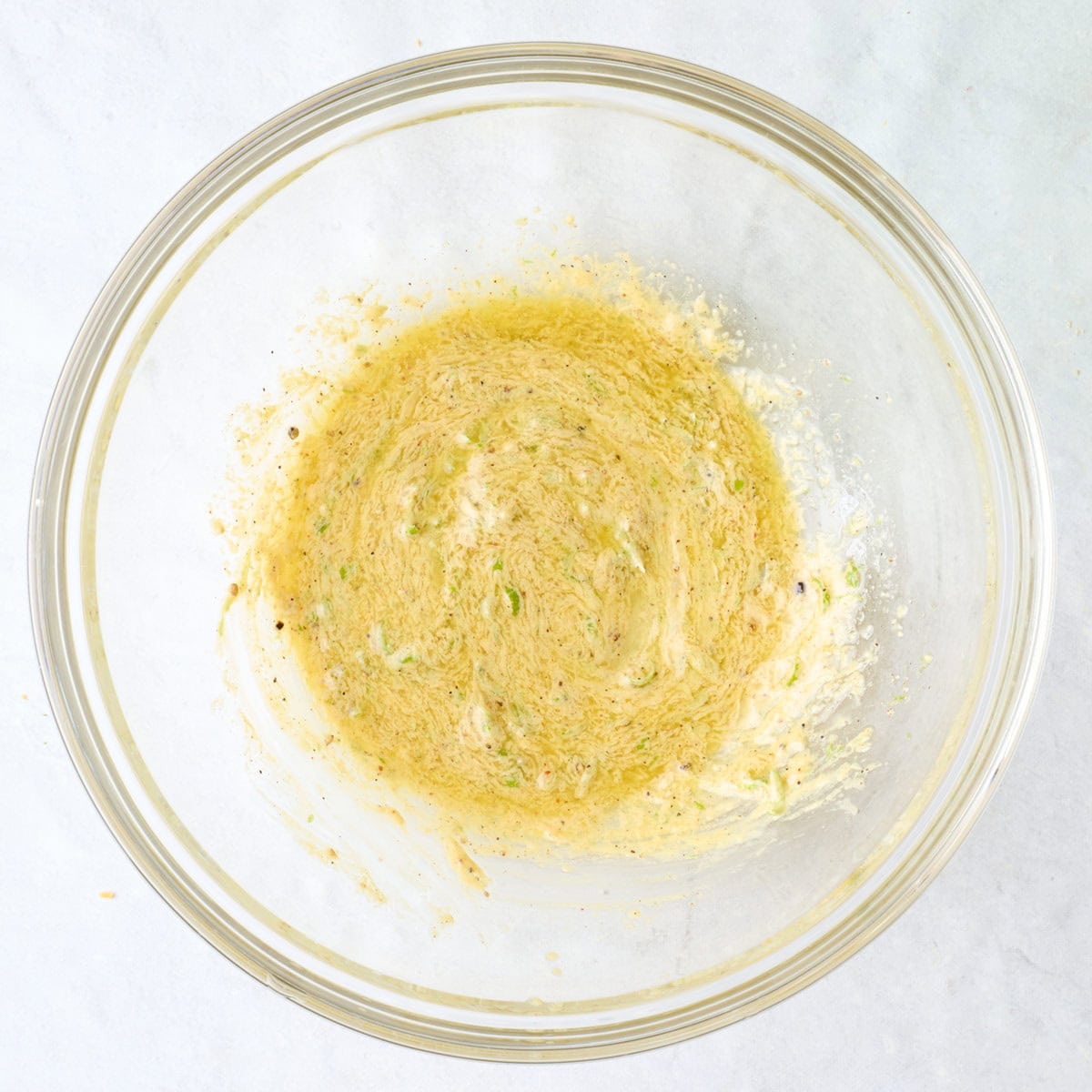 Dressing ingredients after mixing.