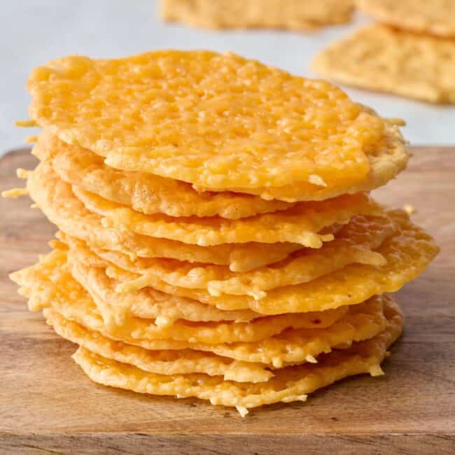 Easy 1 ingredient cheese crisp recipe.
