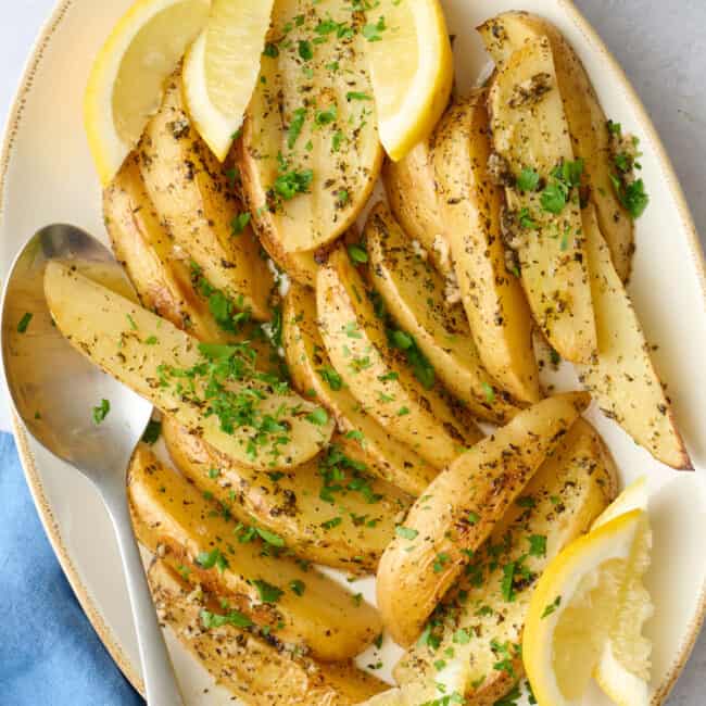 Greek lemon potatoes recipe.