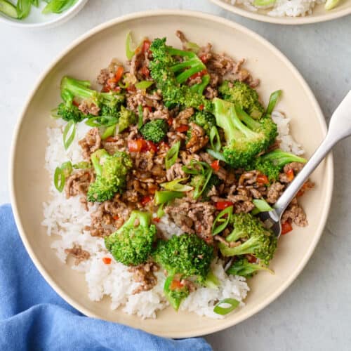 Ground beef stir fry recipe.