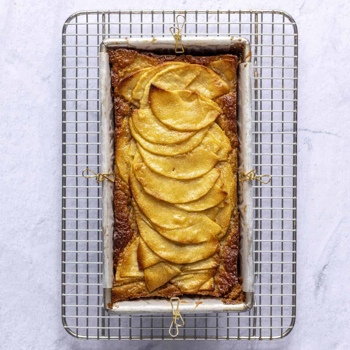 Apple cake after baking.