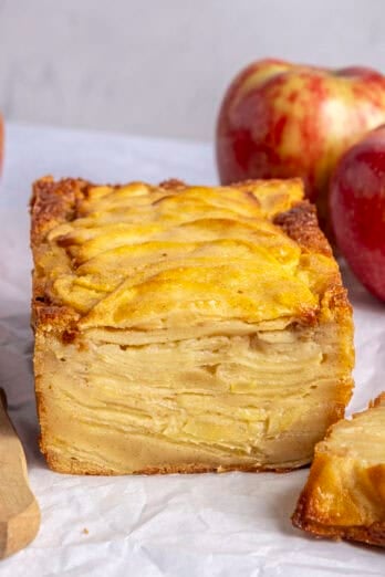 Homemade invisible apple cake recipe.