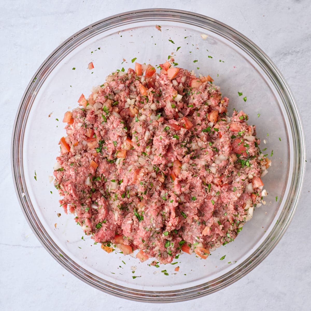 Meat after combining.