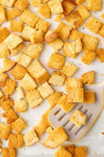 Homemade croutons recipe.