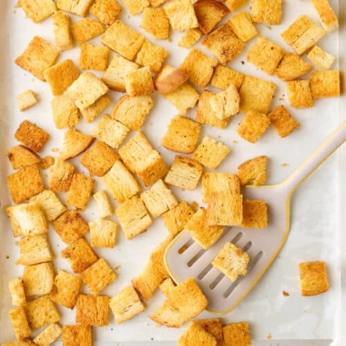 Homemade croutons recipe.
