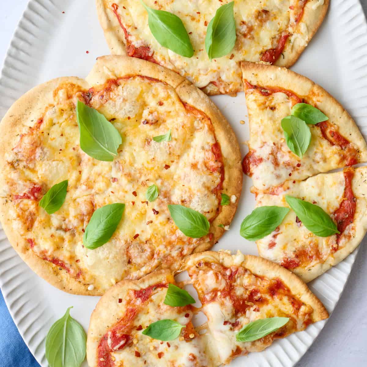 Pita pizza recipe.