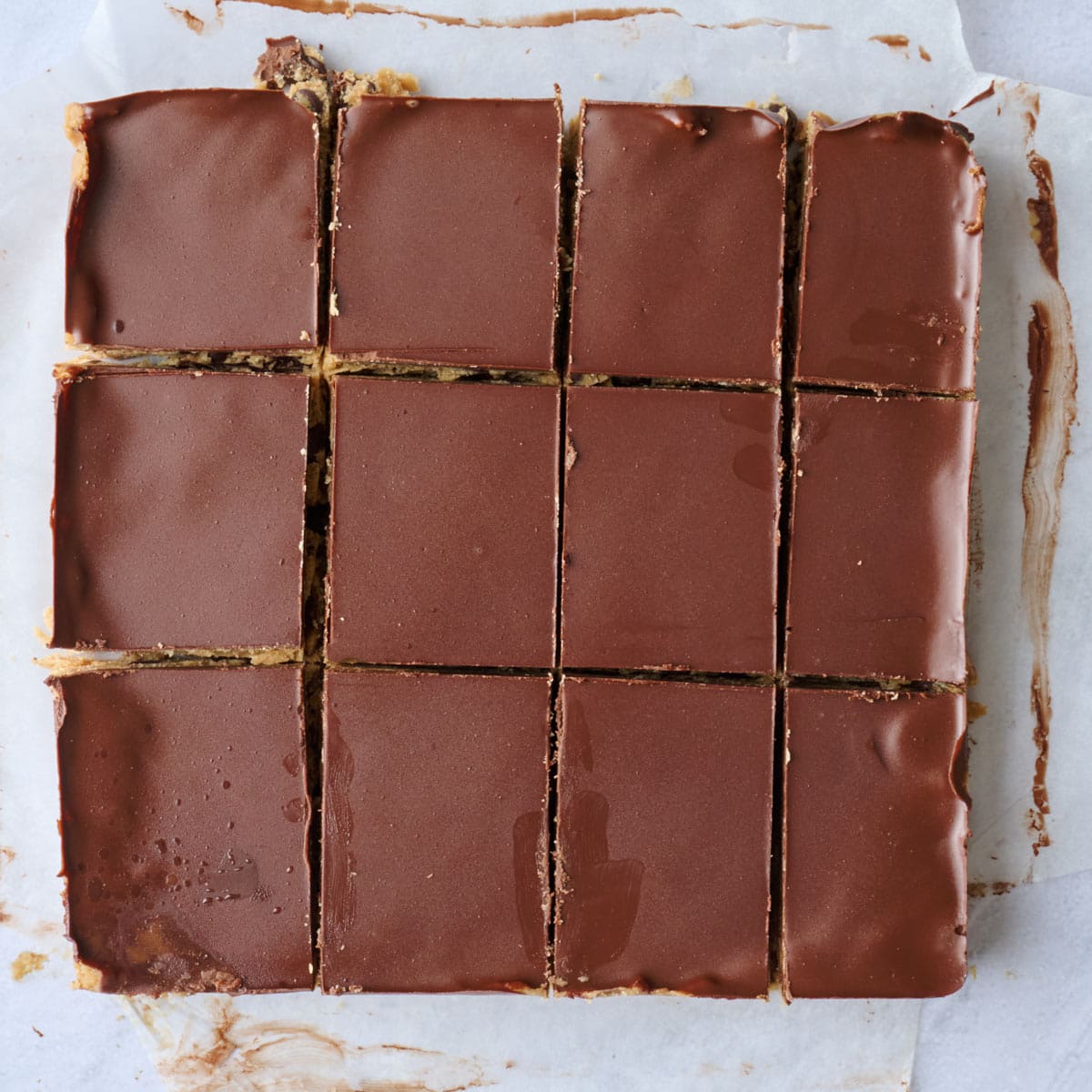 Recipe after chilling and removed from pan, cut into 12 squares.