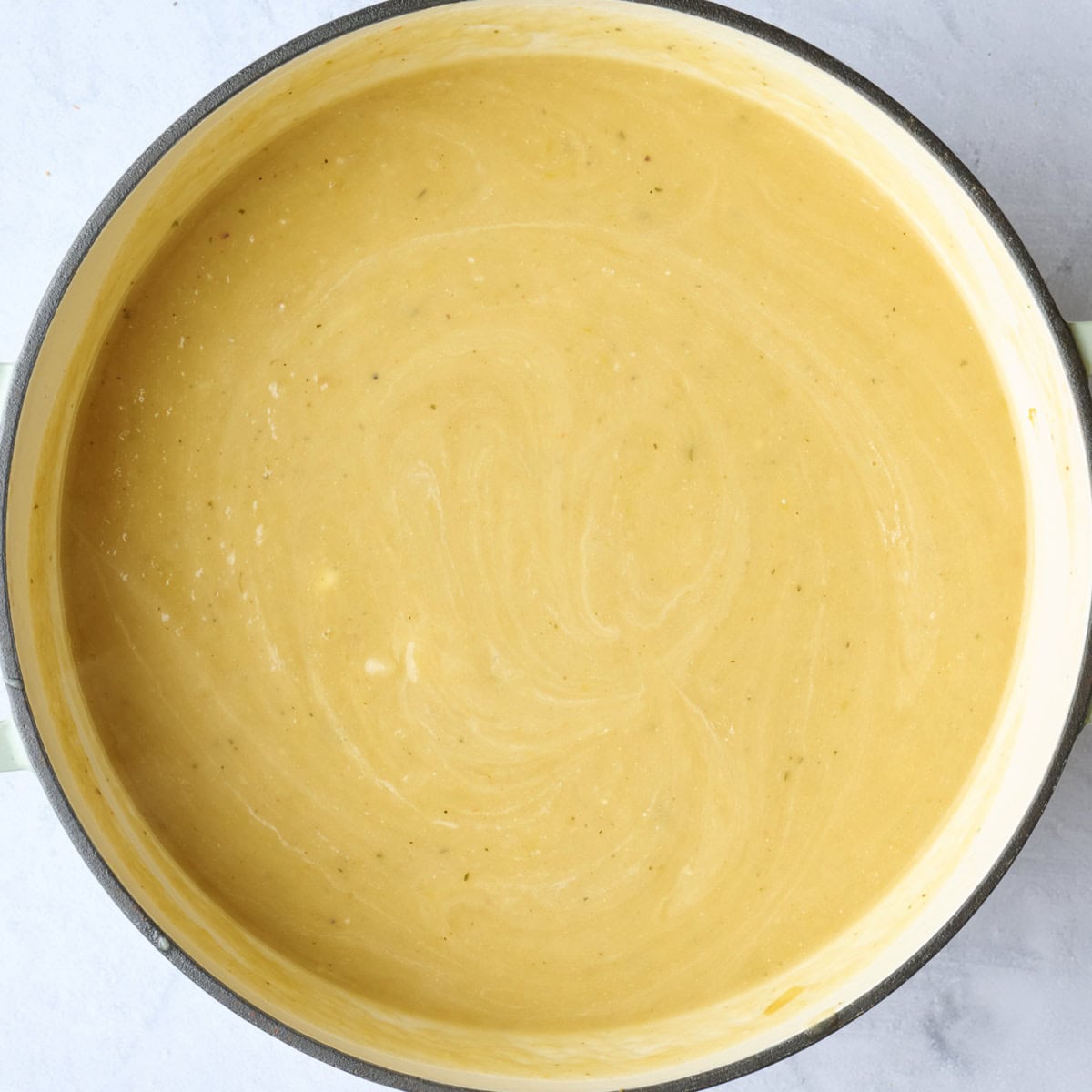 Final soup after mixing in sour cream.