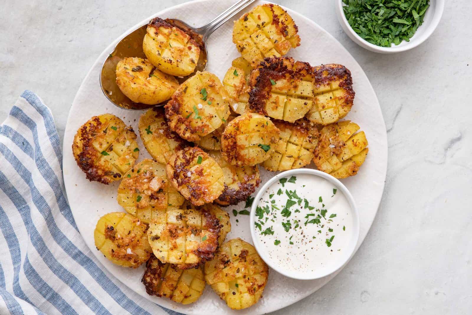 Crispy parmesan potatoes.