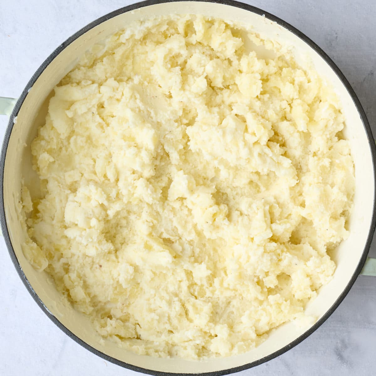 After mashing potatoes.