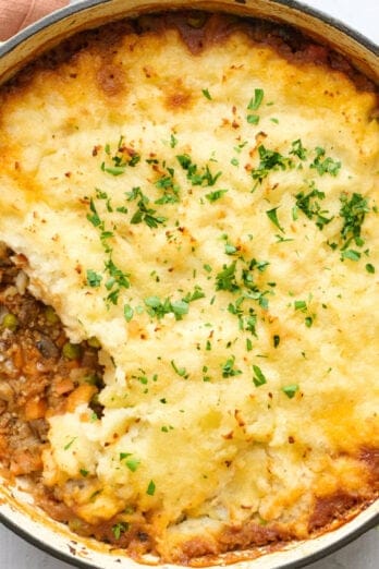 Homemade vegetarian shepherd's pie recipe.