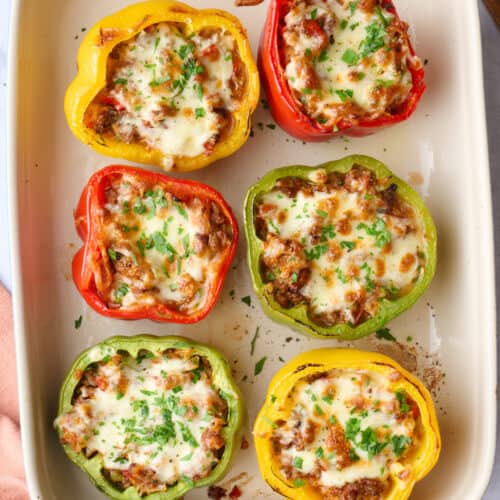 Beef stuffed peppers recipe.