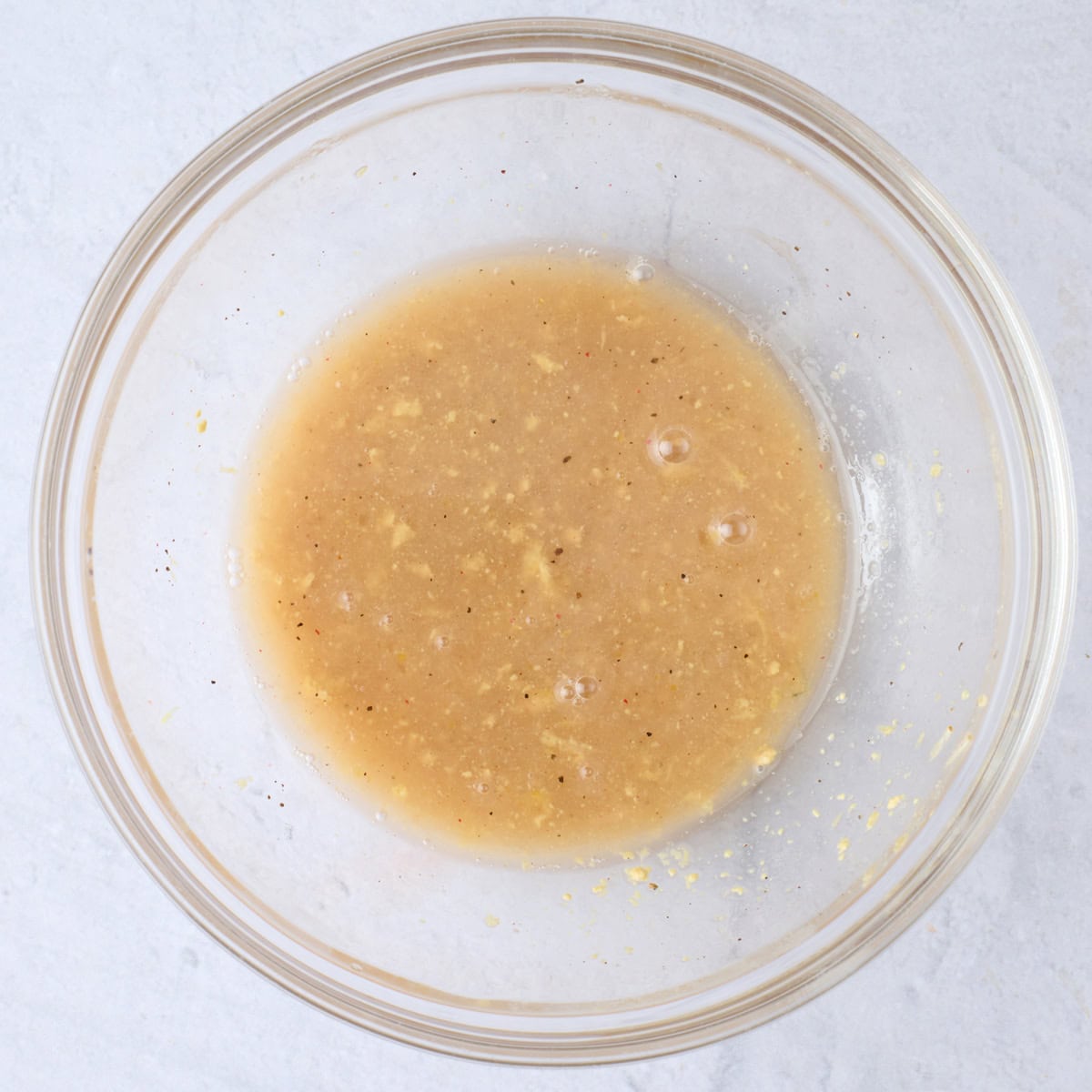 Vinaigrette base after whisking together before oil is added.