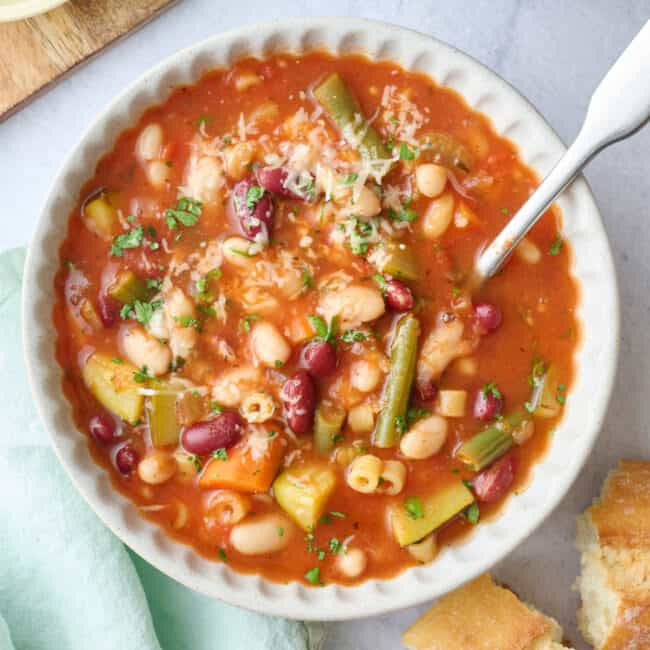 Minestrone soup recipe.