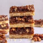 Easy pecan pie bars recipe.