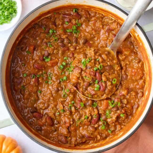 Easy pumpkin chili recipe.