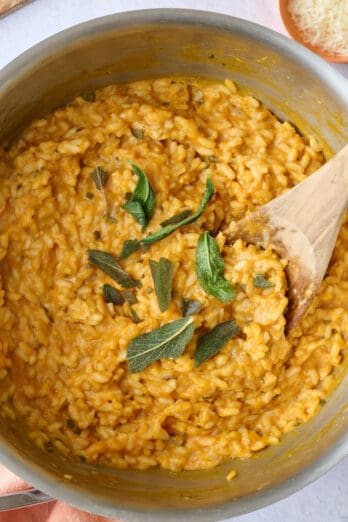 Easy pumpkin squash risotto recipe.