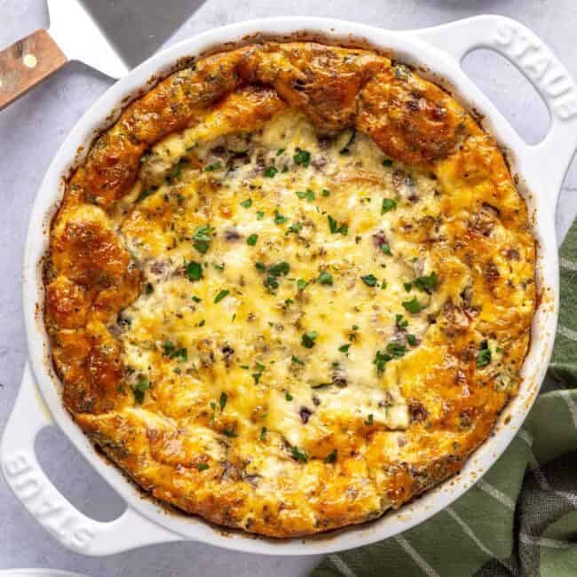 Homemade crustless quiche recipe.