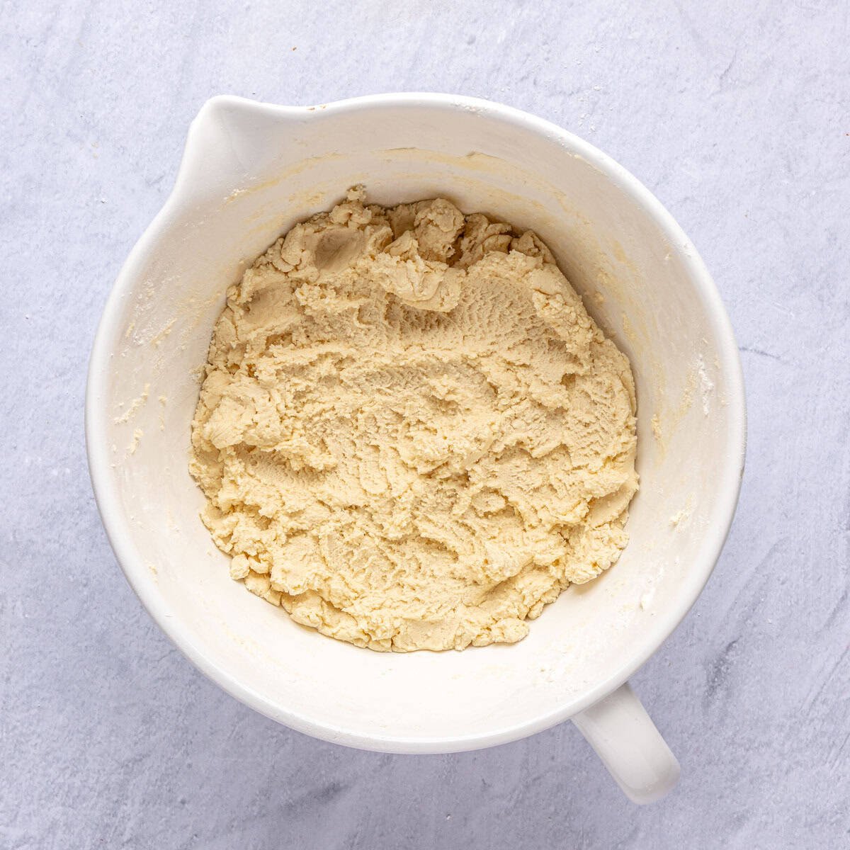 Final cookie dough in a bowl.