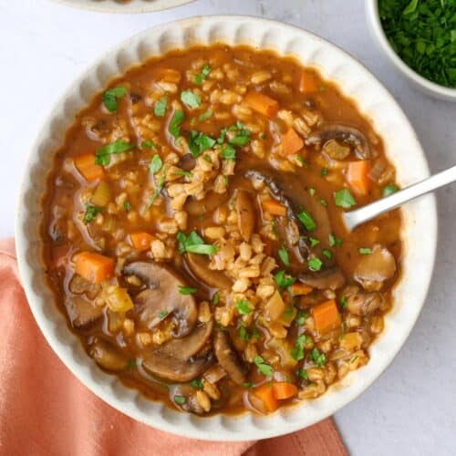 Mushroom barley soup recipe.