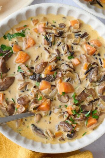 Wild rice mushroom soup recipe.