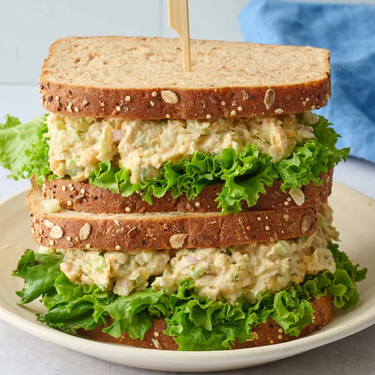 Vegan chickpea salad sandwich recipe.